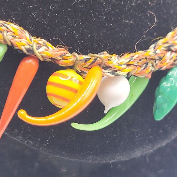 Glass Pendant Necklace Vegetables 32in - Picture 4 of 6